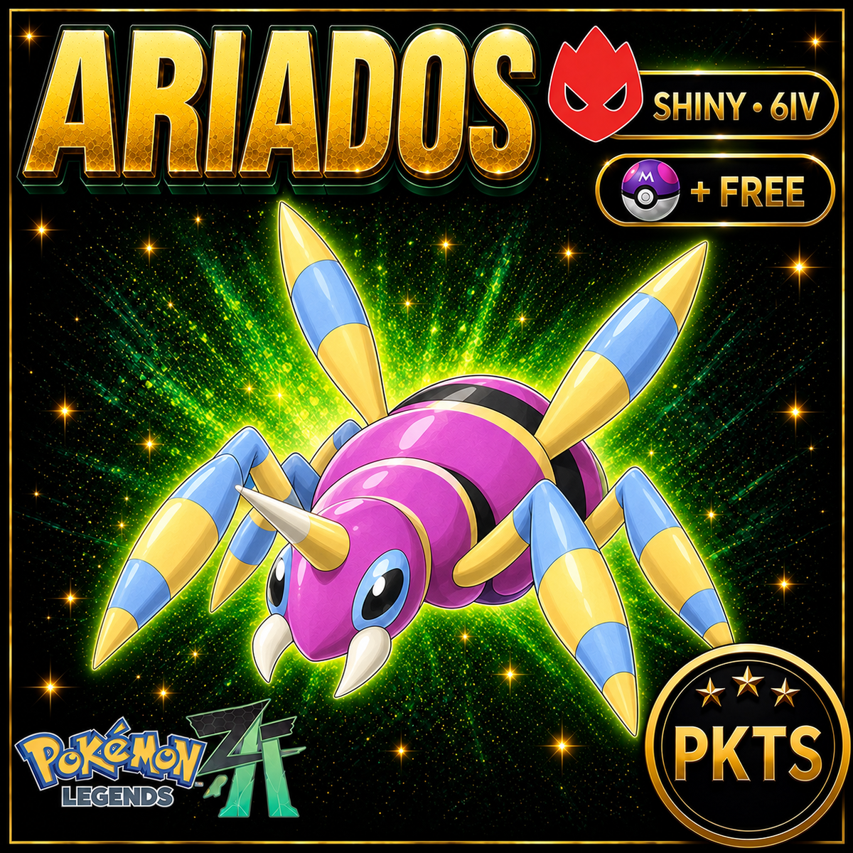 Shiny Alpha Ariados — Pokémon Legends Z-A — PKTS product image