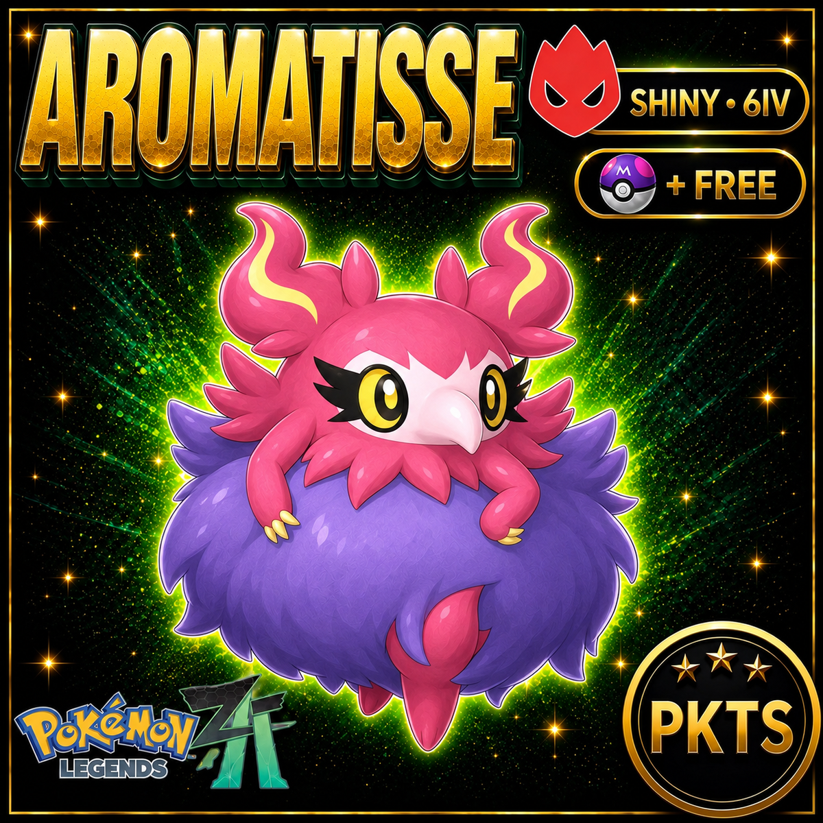 Shiny Alpha Aromatisse Pokémon Legends ZA 6IV Competitive Battle Ready - Image 1