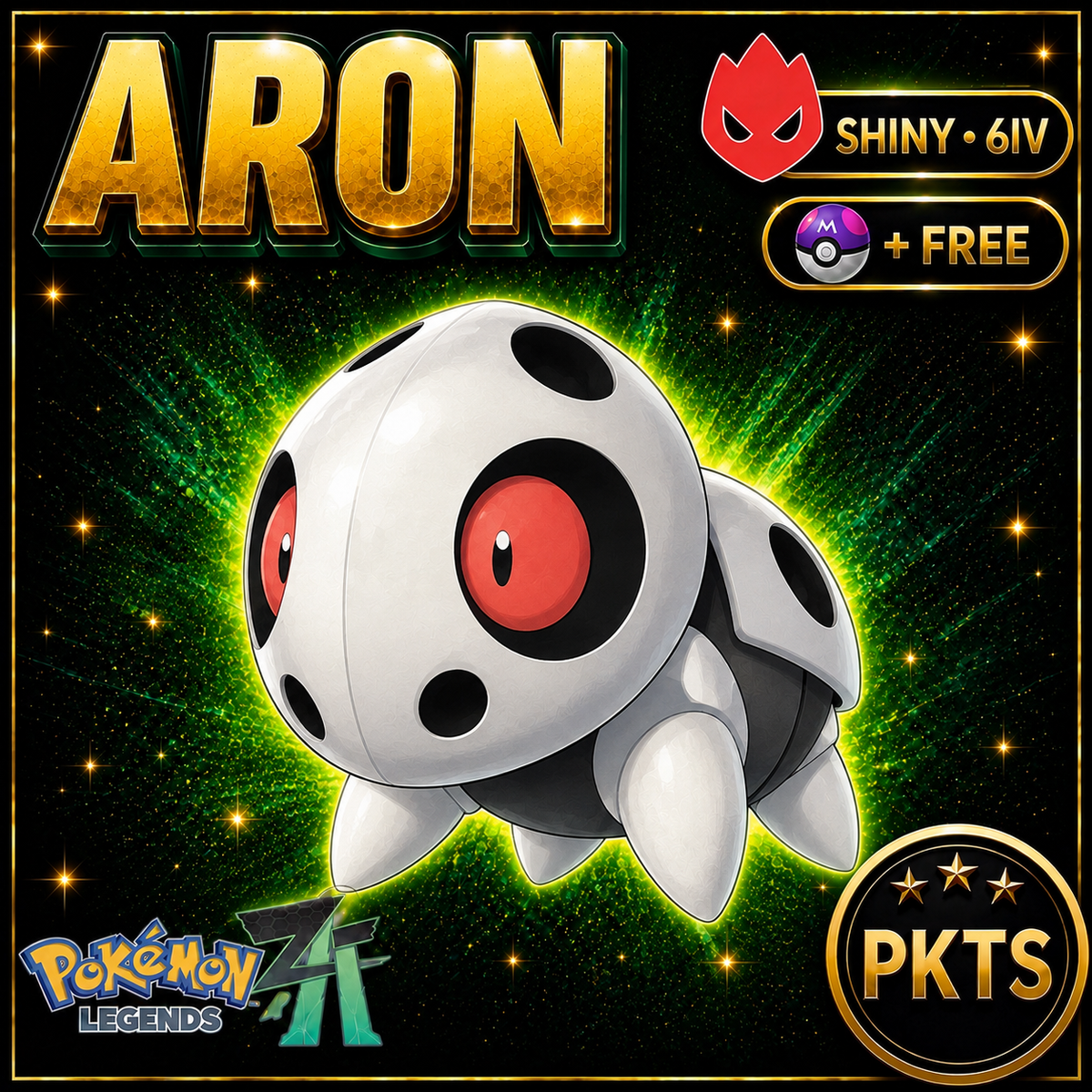 Shiny Alpha Aron — Pokémon Legends Z-A — PKTS product image