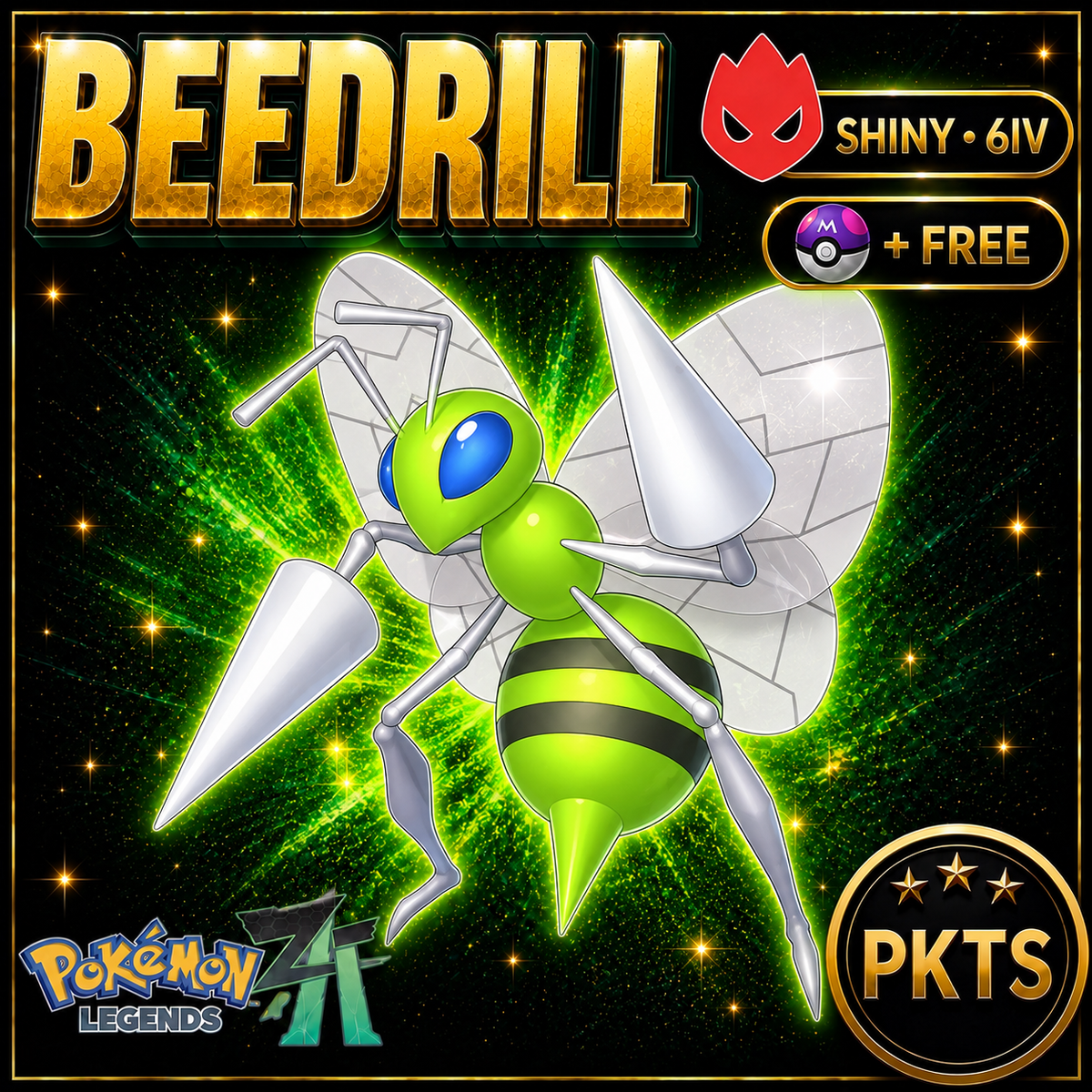 Shiny Alpha Beedrill — Pokémon Legends Z-A — PKTS product image
