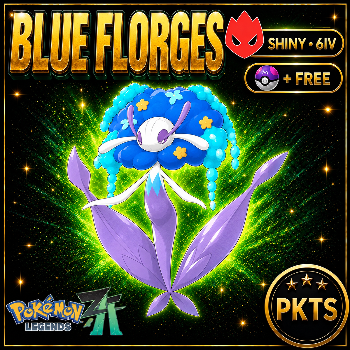 Shiny Alpha Blue Florges — Pokémon Legends Z-A — PKTS product image