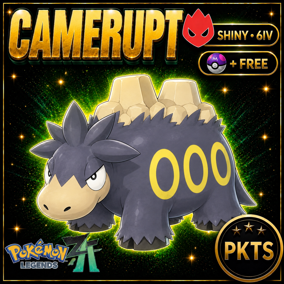 Shiny Alpha Camerupt — Pokémon Legends Z-A — PKTS product image