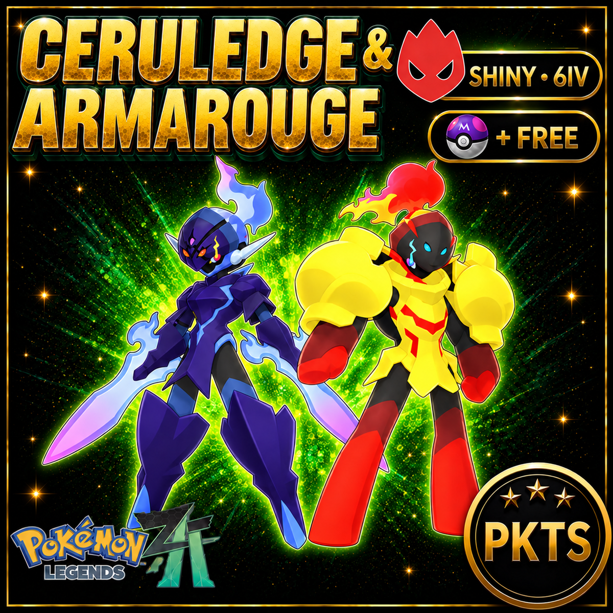 Pokemon ZA Alpha Ceruledge Armarouge Duo Mega Battle Ready Max Stats Custom Trade Service Unique Gamer Gift - Image 1