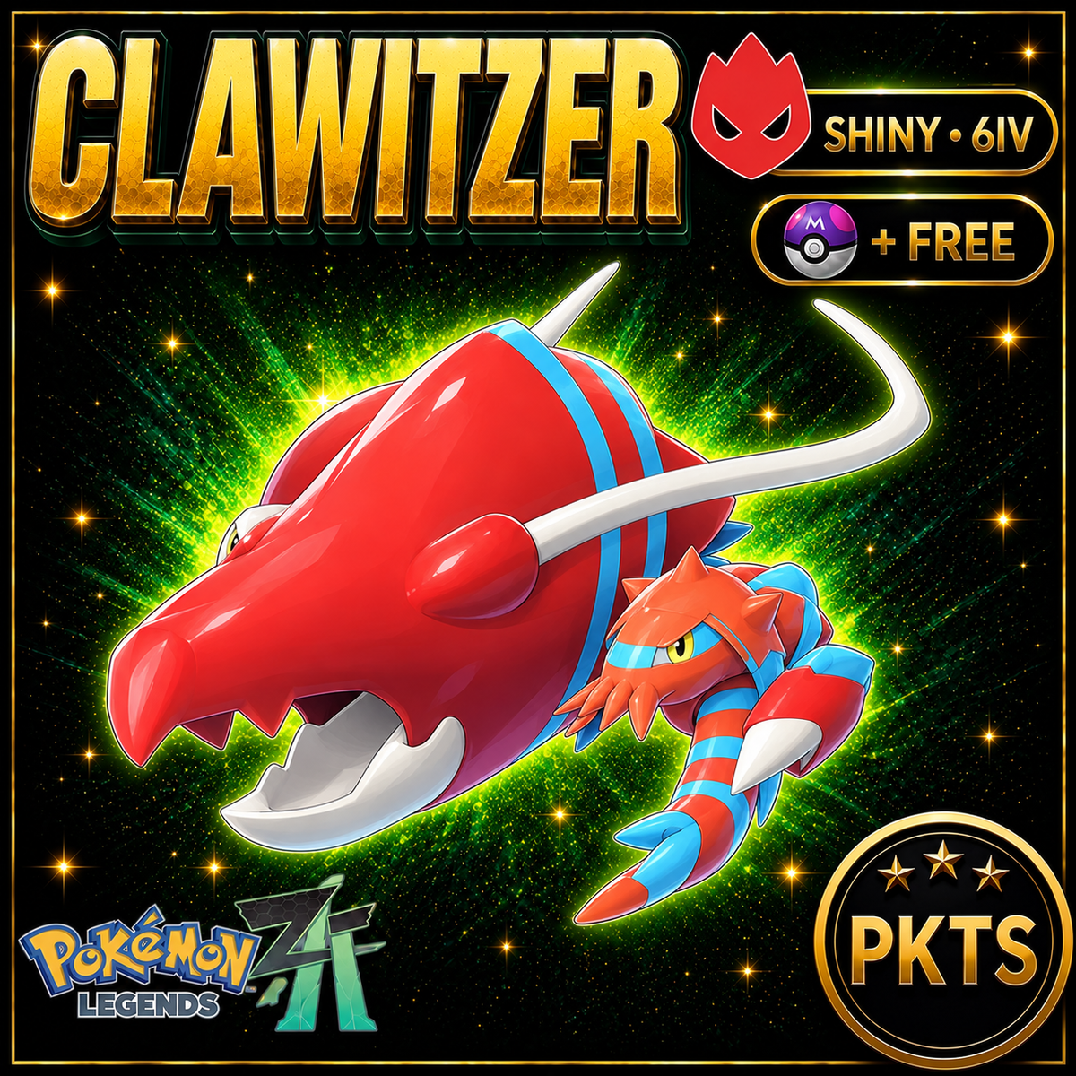 Shiny Alpha Clawitzer — Pokémon Legends Z-A — PKTS product image