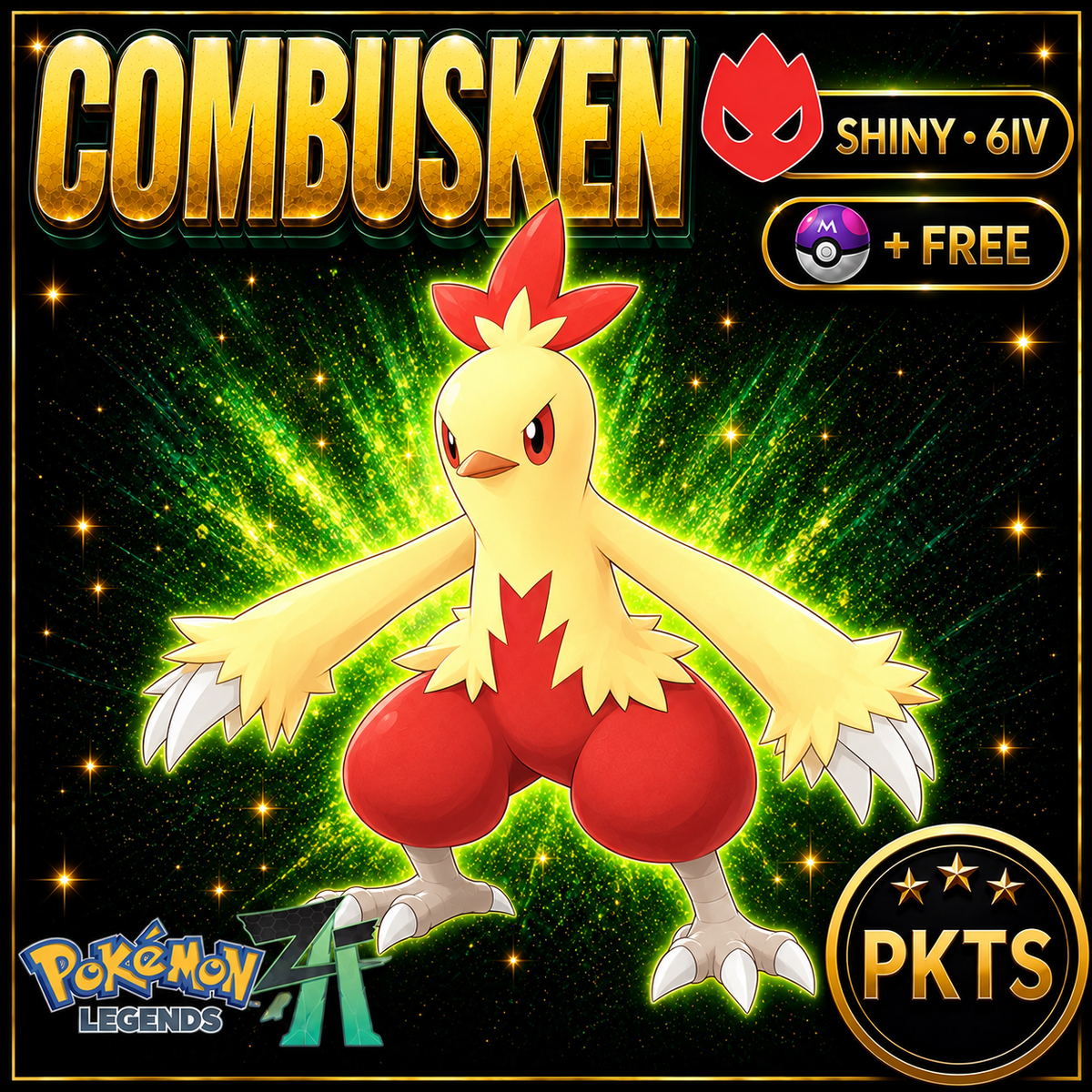 Shiny Alpha Combusken — Pokémon Legends Z-A — PKTS product image