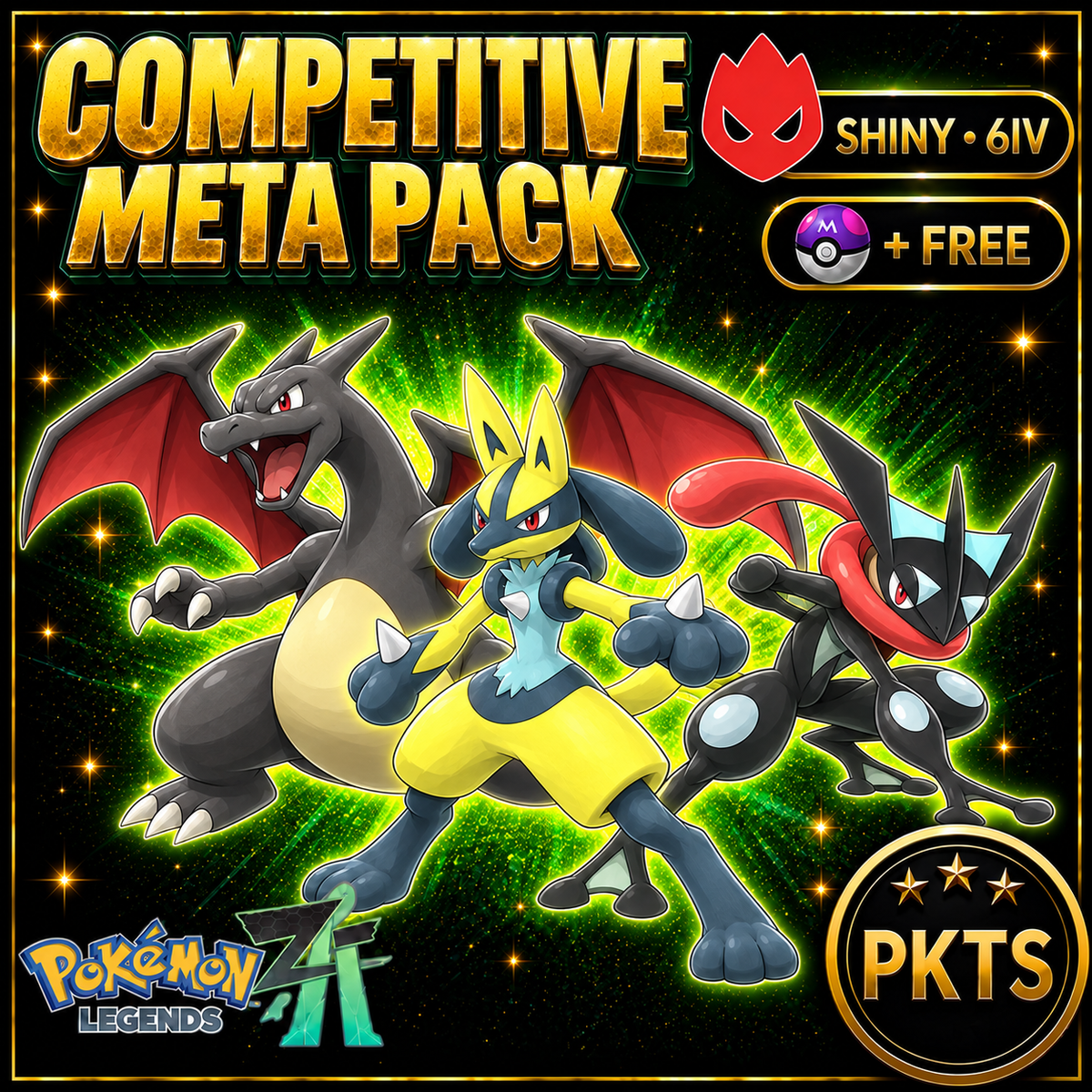 Pokemon Za ALPHA Competitive Meta Pack Legends ZA Shiny 6IV Pokémon Legends ZA 6IV Competitive Battle Ready Any Held Item Customizable - Image 1