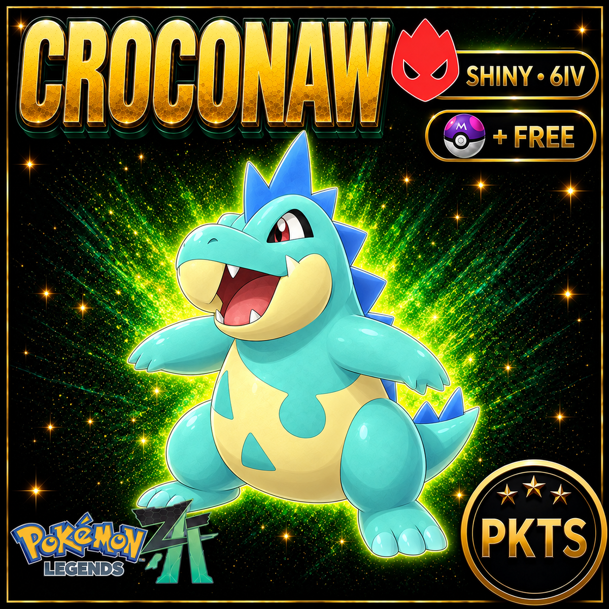 Shiny Alpha Croconaw — Pokémon Legends Z-A — PKTS product image