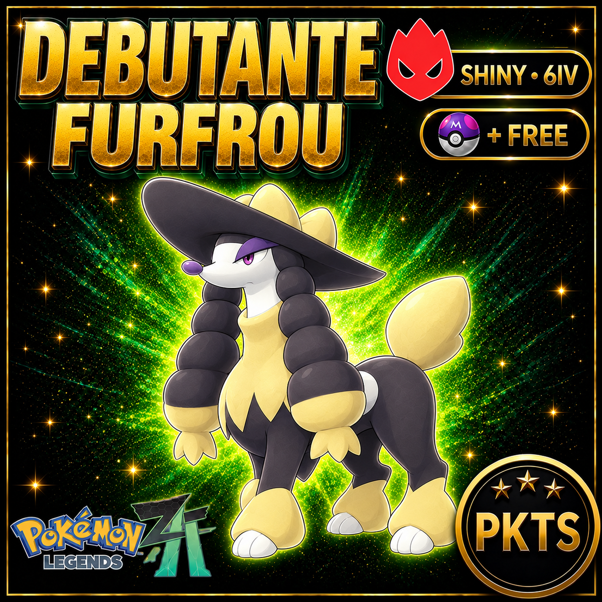 Shiny Alpha Debutante Furfrou — Pokémon Legends Z-A — PKTS product image