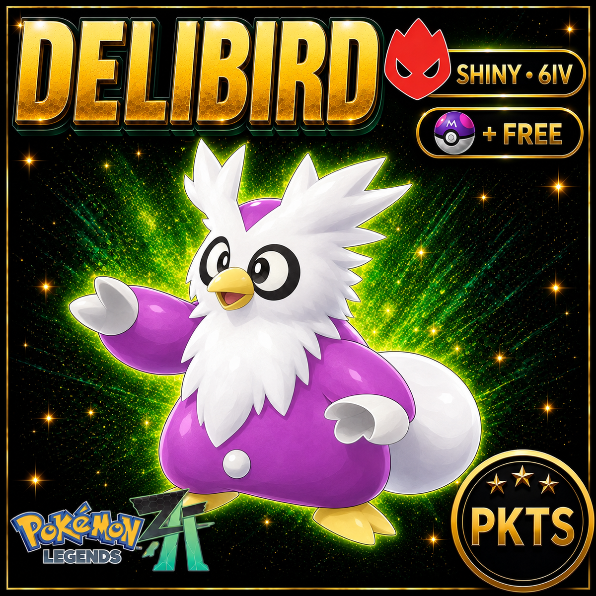 Shiny Alpha Delibird — Pokémon Legends Z-A — PKTS product image