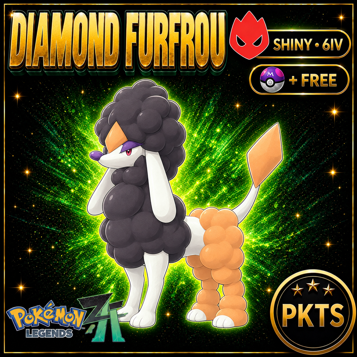 Shiny Alpha Diamond Furfrou — Pokémon Legends Z-A — PKTS product image