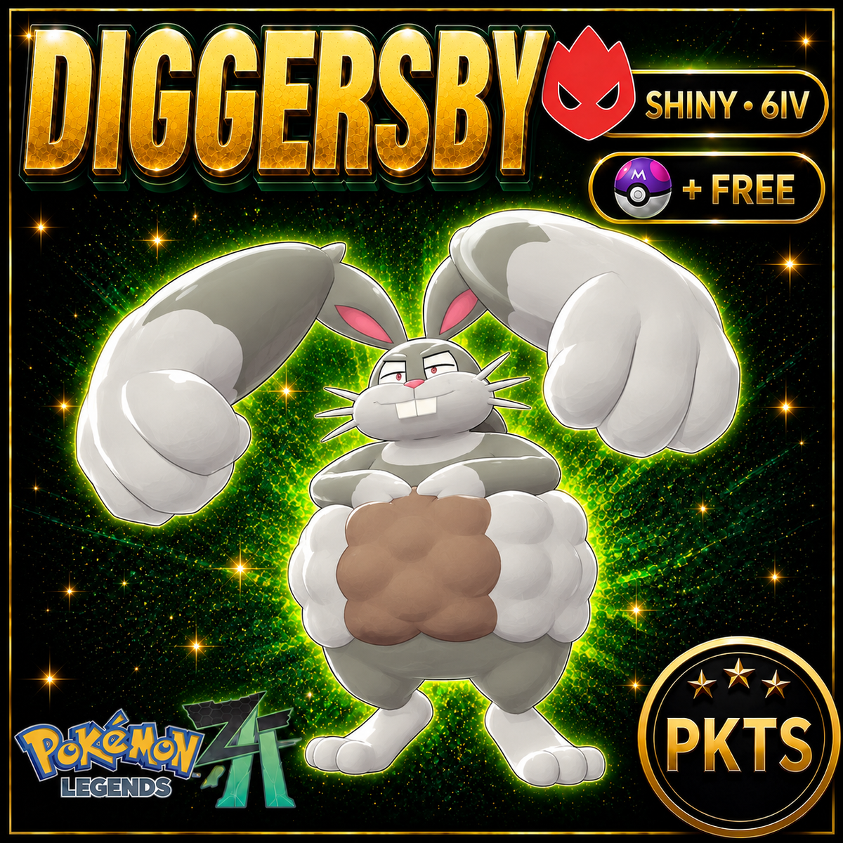 Shiny Alpha Diggersby — Pokémon Legends Z-A — PKTS product image