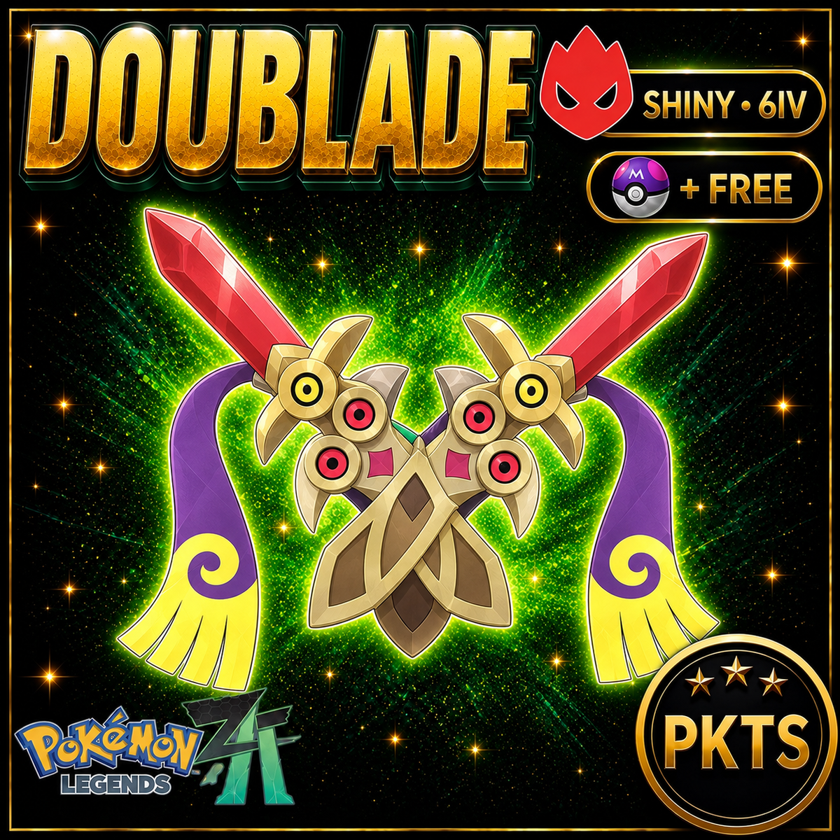 Shiny Alpha Doublade Pokémon Legends ZA 6IV Competitive Battle Ready - Image 1