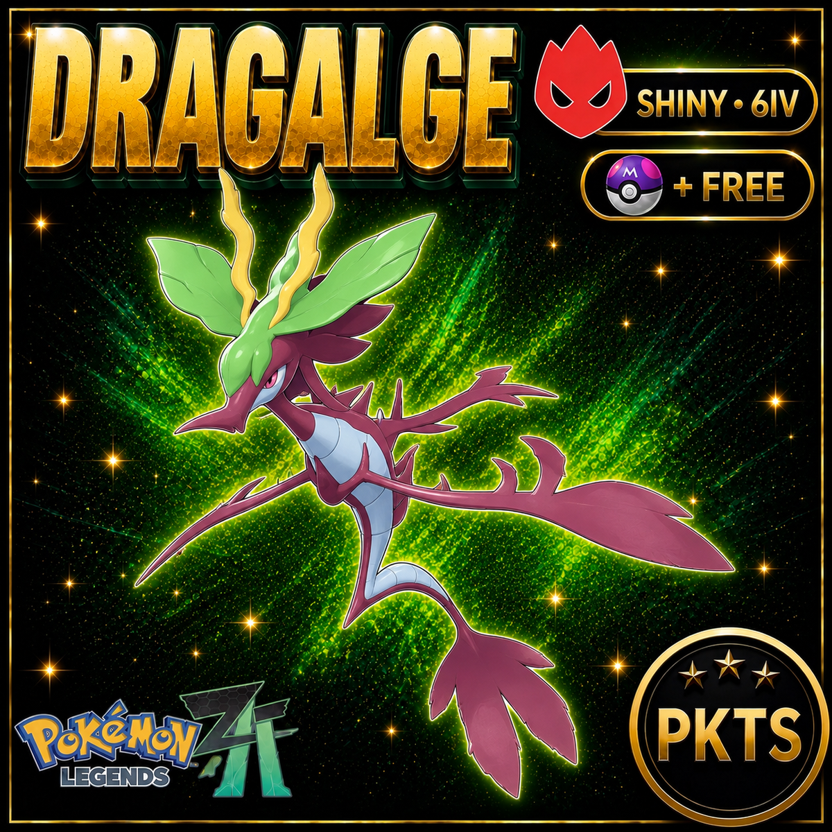 Shiny Alpha Dragalge Pokémon Legends ZA 6IV Competitive Battle Ready - Image 1