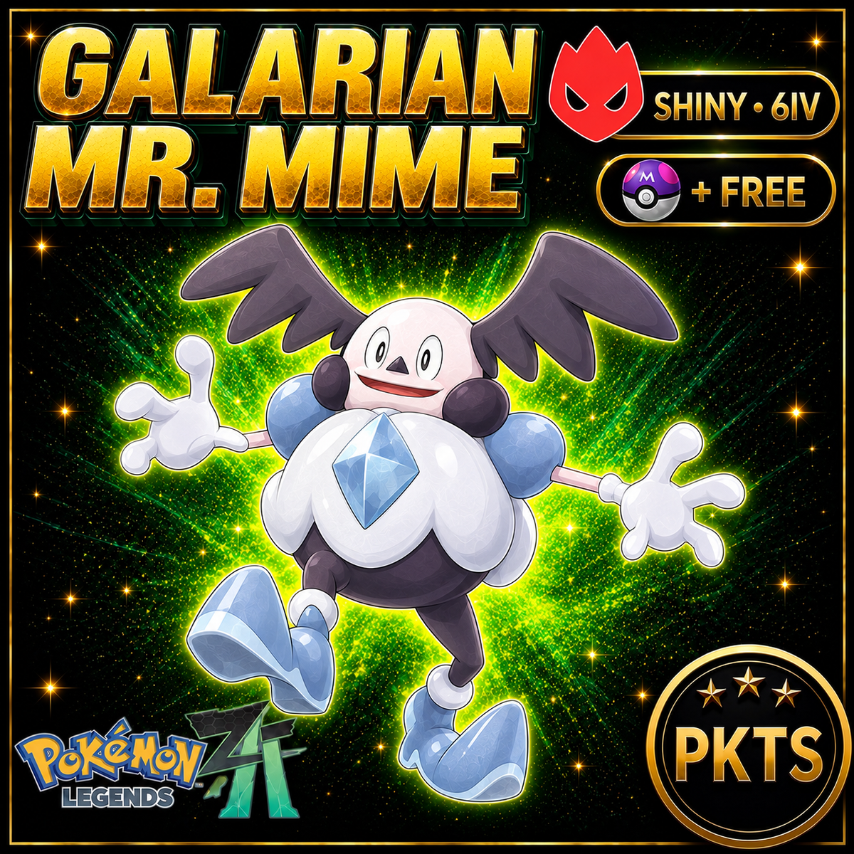 Shiny Alpha Galarian Mr. Mime — Pokémon Legends Z-A — PKTS product image