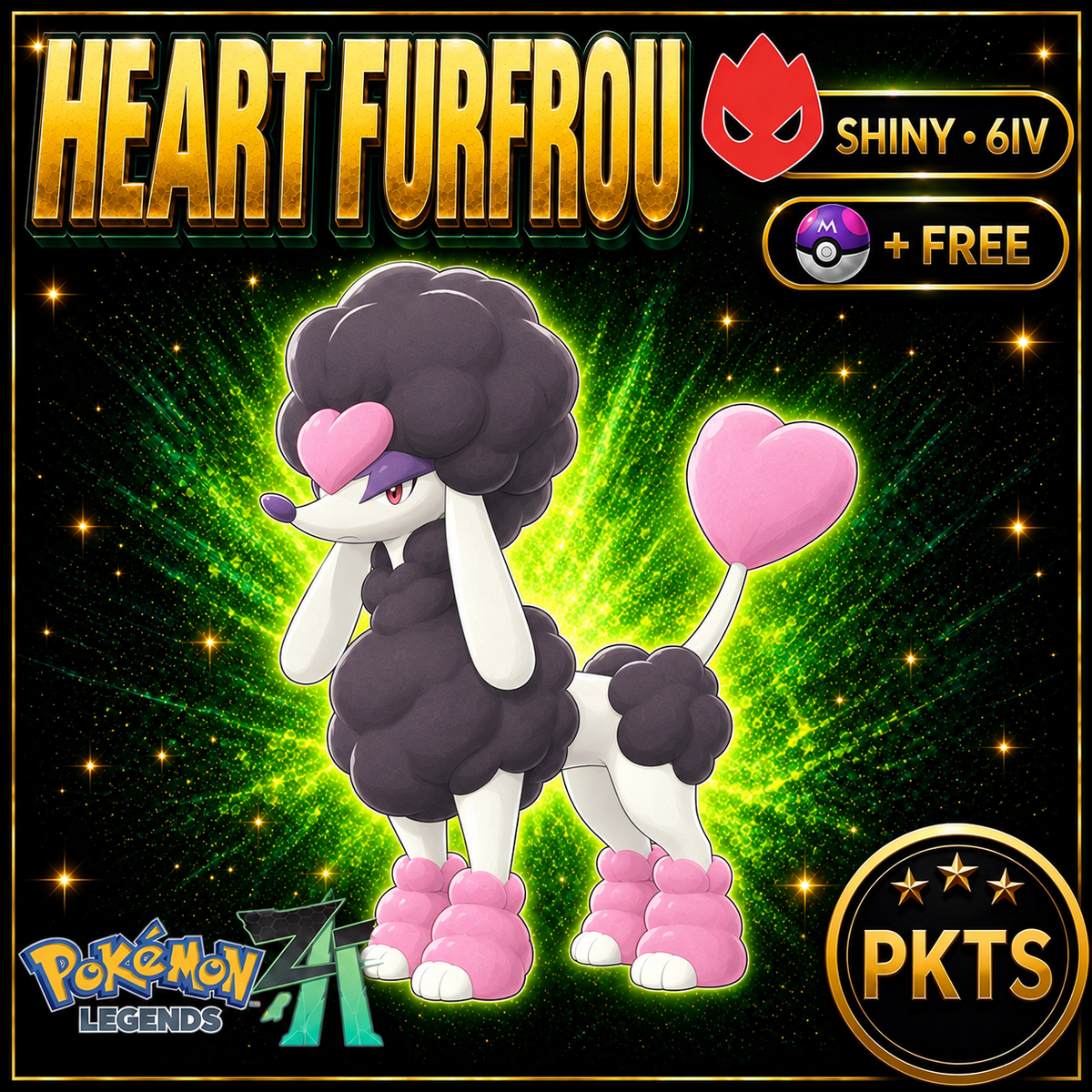 Shiny Alpha Heart Furfrou — Pokémon Legends Z-A — PKTS product image