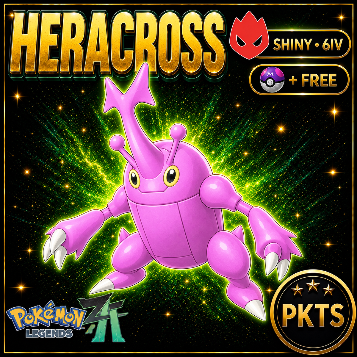Shiny Alpha Heracross — Pokémon Legends Z-A — PKTS product image