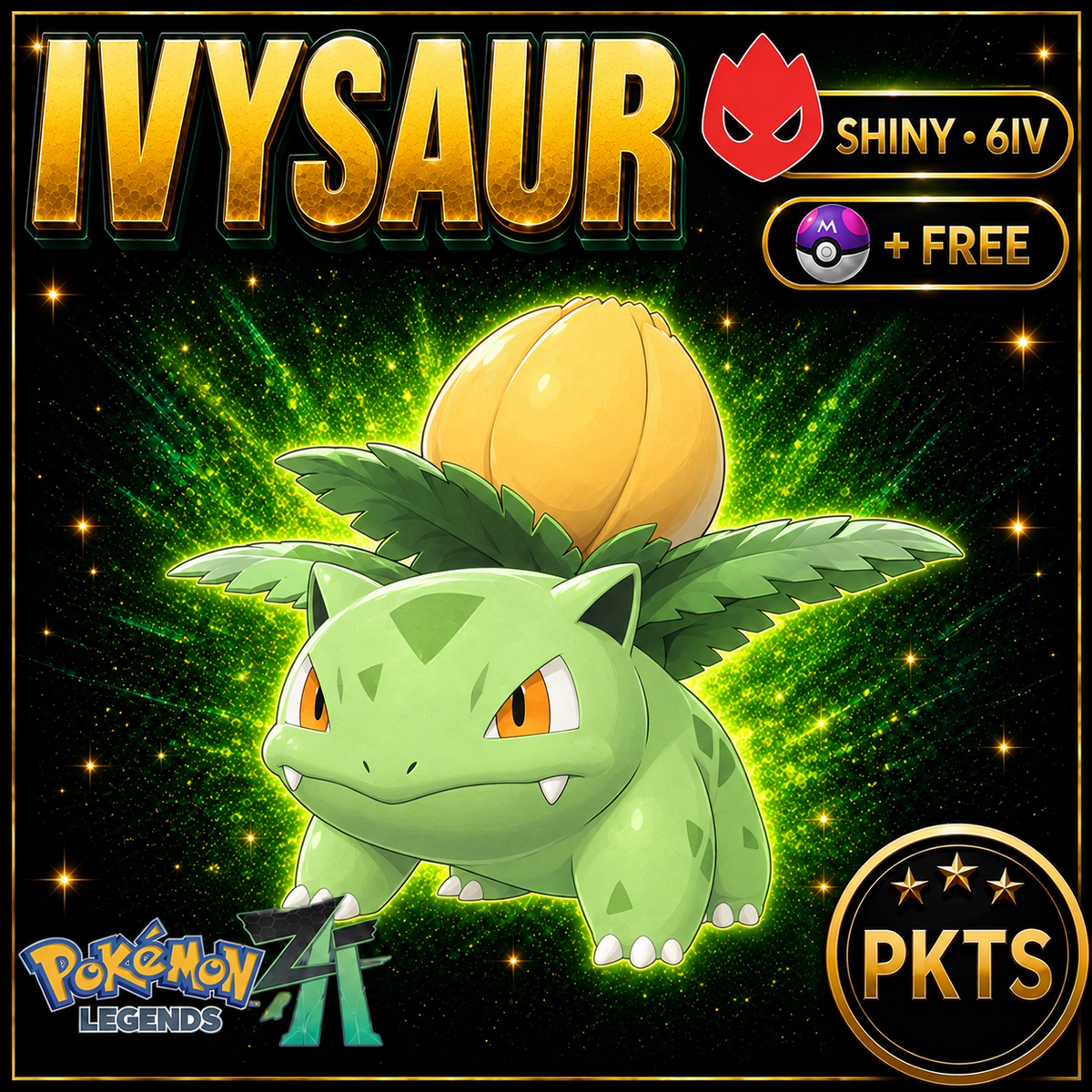 Shiny Alpha Ivysaur — Pokémon Legends Z-A — PKTS product image