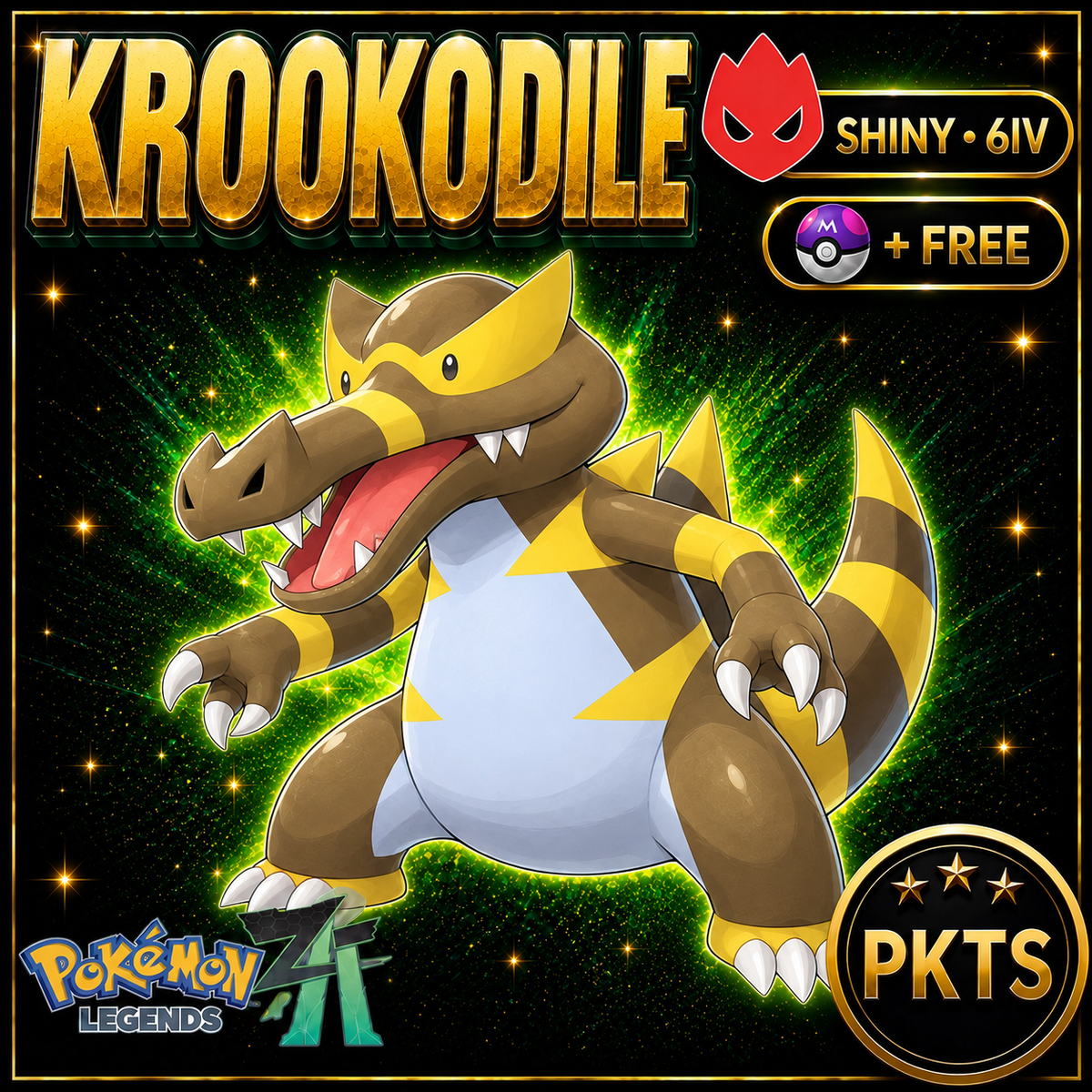 Shiny Alpha Krookodile — Pokémon Legends Z-A — PKTS product image