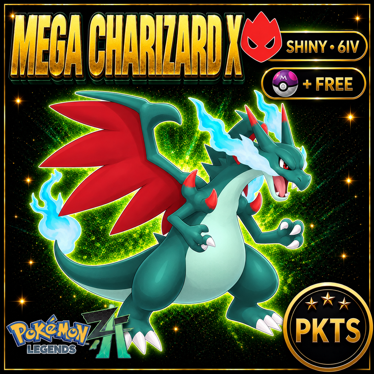 Shiny Alpha Charizard X — Pokémon Legends Z-A — PKTS product image