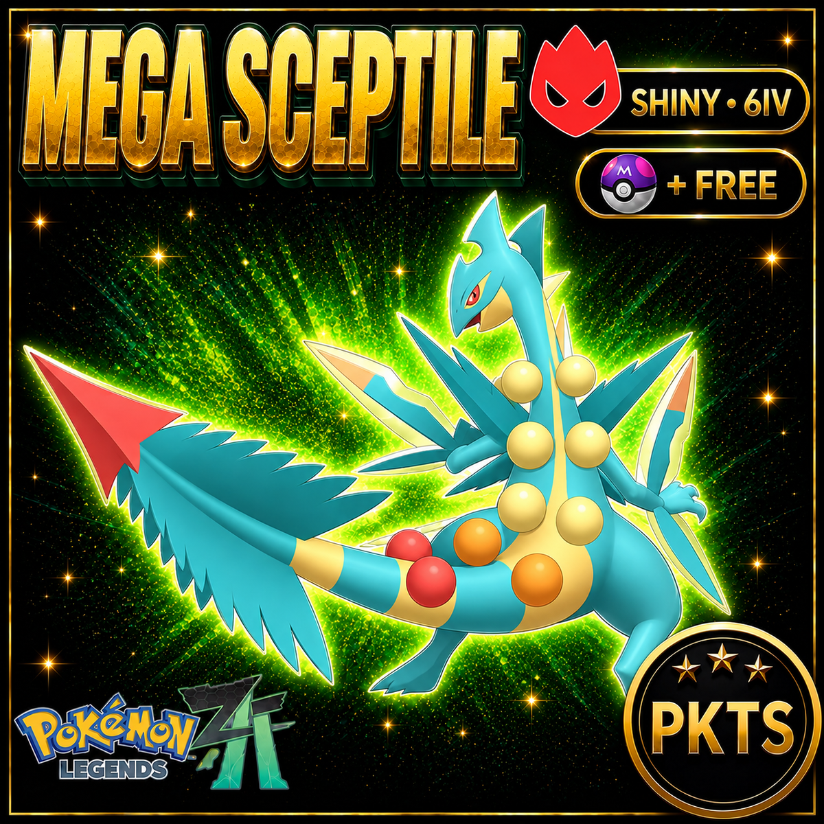 Shiny Alpha Sceptile — Pokémon Legends Z-A — PKTS product image