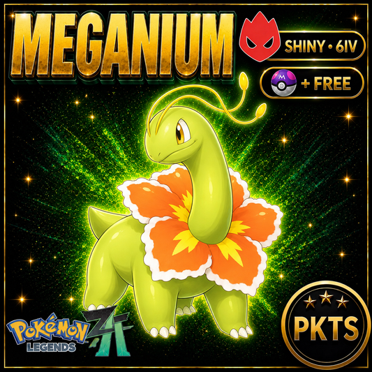 Shiny Alpha Meganium Pokémon Legends ZA 6IV Competitive Battle Ready - Image 1