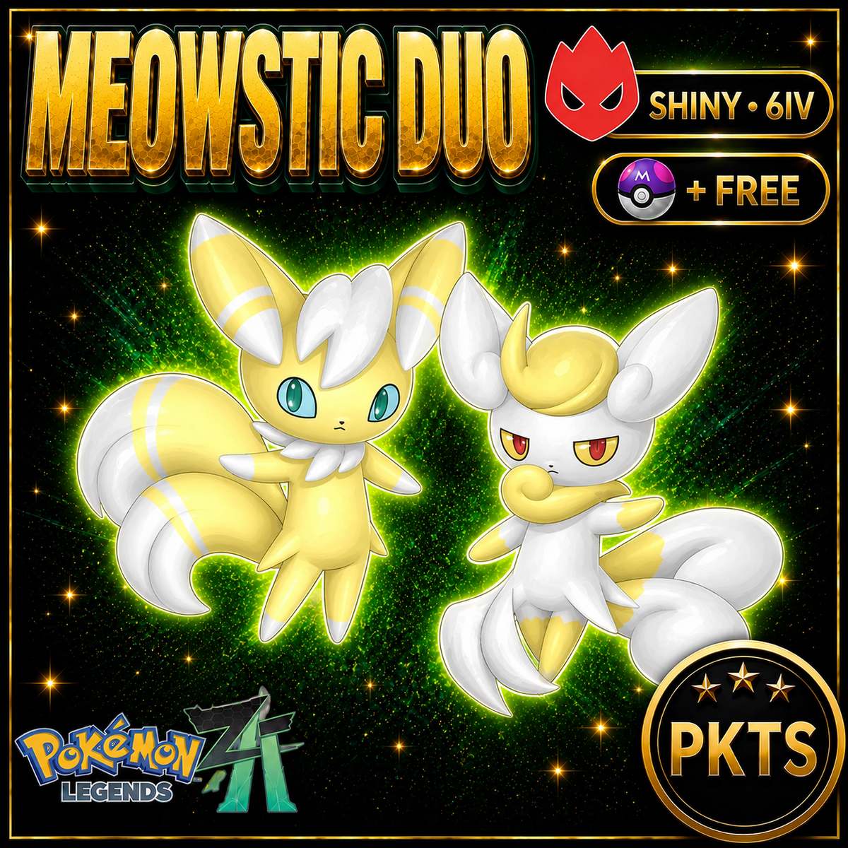 Shiny Alpha Meowstic Duo Pack — Pokémon Legends Z-A — PKTS product image