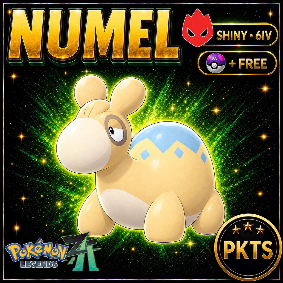 Shiny Alpha Numel Pokémon Legends ZA 6IV Competitive Battle Ready - Image 1