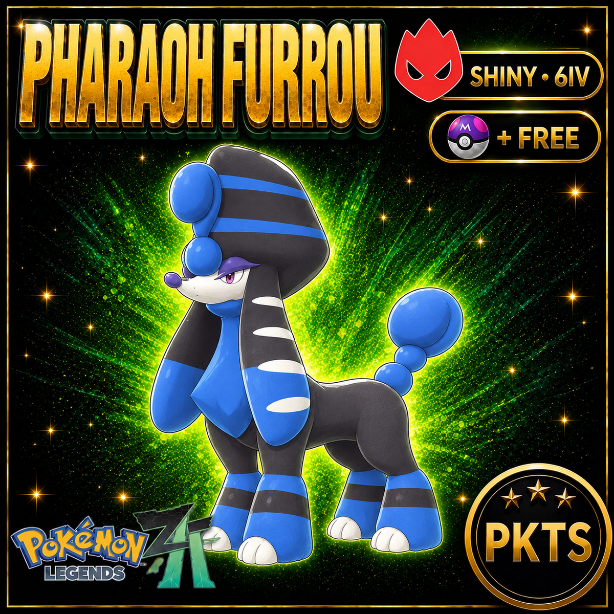Shiny Alpha Pharaoh Furfrou — Pokémon Legends Z-A — PKTS product image