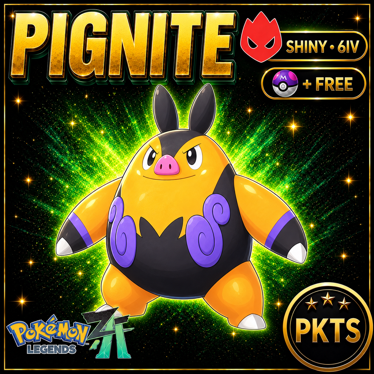 Shiny Alpha Pignite — Pokémon Legends Z-A — PKTS product image