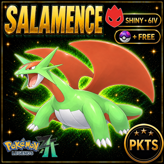 Shiny Alpha Salamence Pokémon Legends ZA 6IV Competitive Battle Ready - Image 1