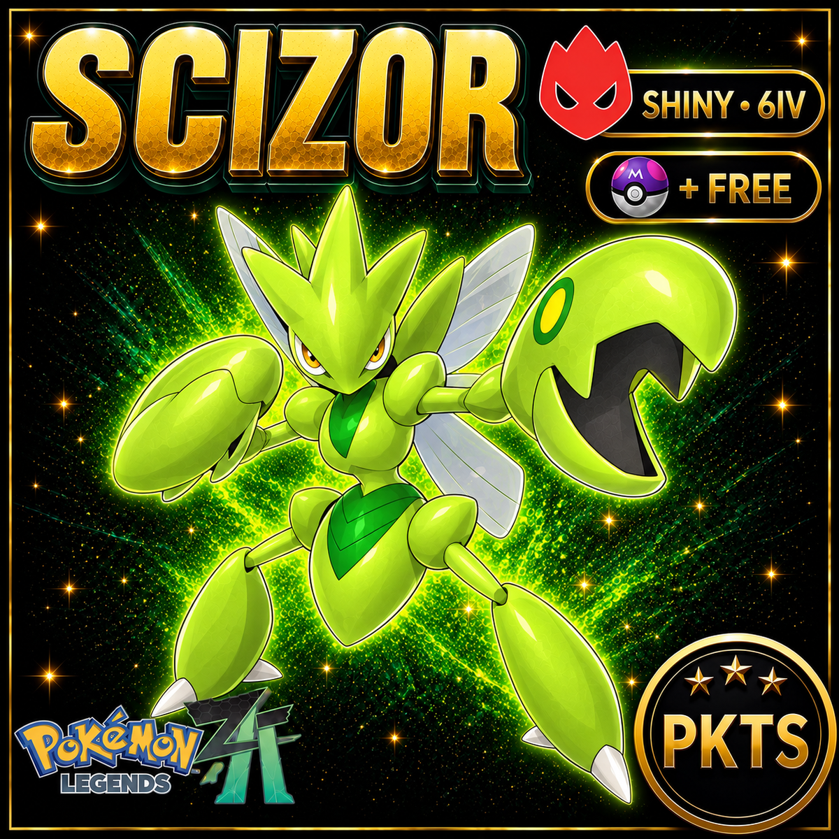 Shiny Alpha Scizor — Pokémon Legends Z-A — PKTS product image