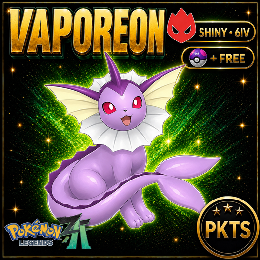 Shiny Alpha Vaporeon Pokémon Legends ZA 6IV Competitive Battle Ready - Image 1
