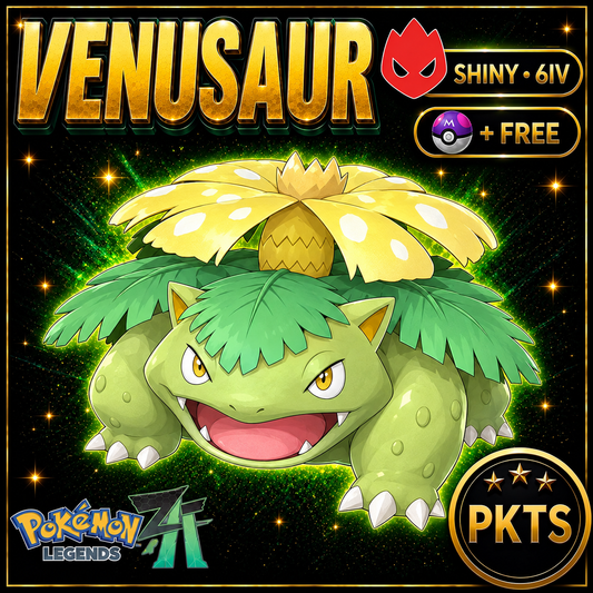 Shiny Alpha Venusaur Pokémon Legends ZA 6IV Competitive Battle Ready - Image 1