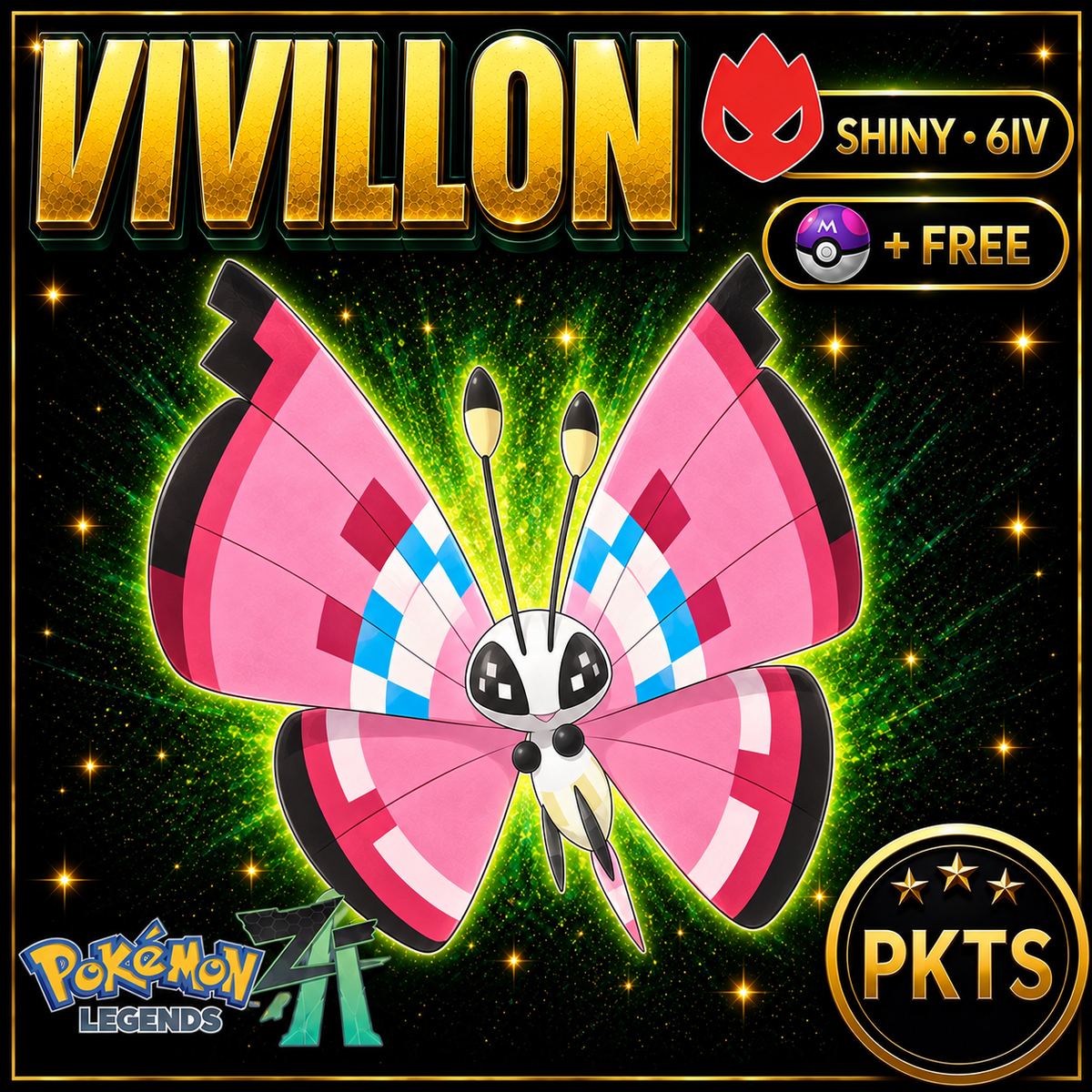 Shiny Alpha Vivillon — Pokémon Legends Z-A — PKTS product image