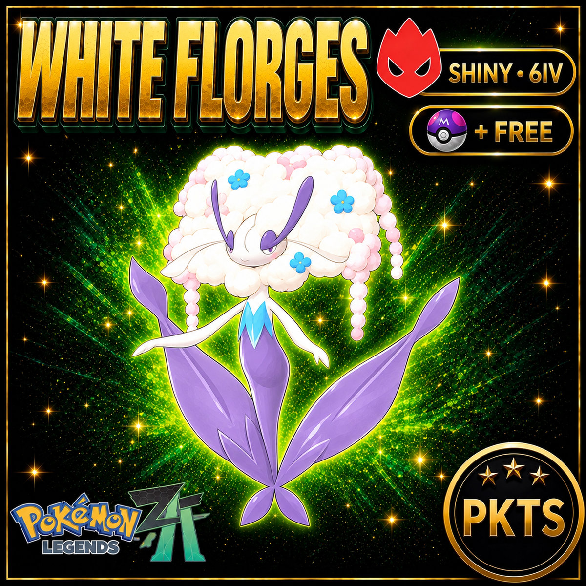 Shiny Alpha White Florges — Pokémon Legends Z-A — PKTS product image