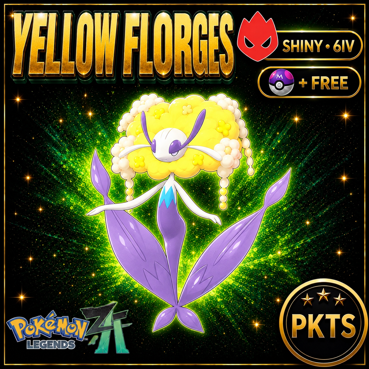Shiny Alpha Yellow Florges — Pokémon Legends Z-A — PKTS product image