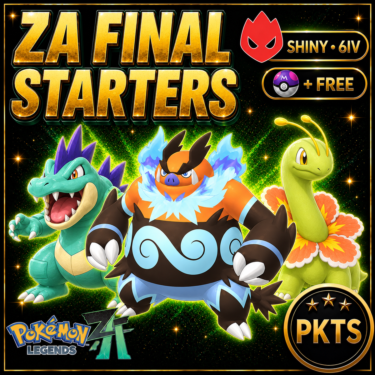 Shiny Alpha ZA Final Starters Pack — Pokémon Legends Z-A — PKTS product image