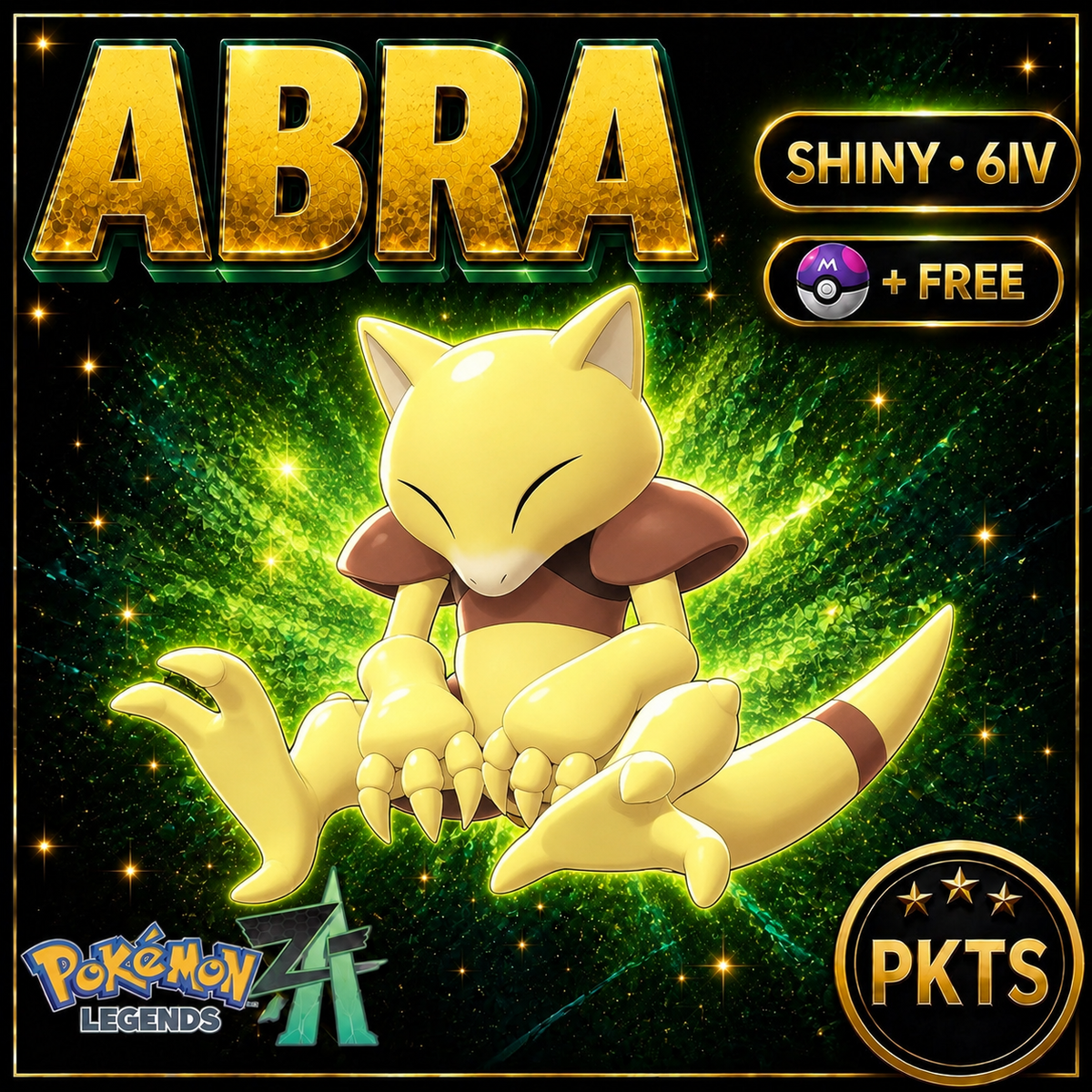 Shiny ABRA Pokémon Legends ZA 6IV Competitive Battle Ready - Image 1