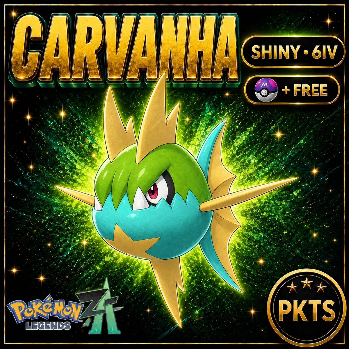 Shiny Carvanha — Pokémon Legends Z-A — PKTS product image