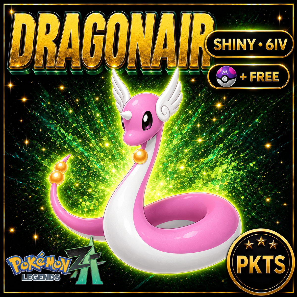 Shiny DRAGONAIR Pokémon Legends ZA 6IV Competitive Battle Ready - Image 1