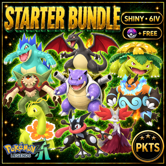 Pokemon ZA Starter Bundle Pack Shiny 6IV Pokémon Legends ZA 6IV Competitive Battle Ready Any Held Item Mega Evolution Pokedex - Image 1