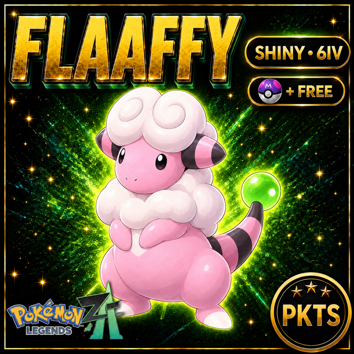 Shiny FLAAFFY Pokémon Legends ZA 6IV Competitive Battle Ready - Image 1