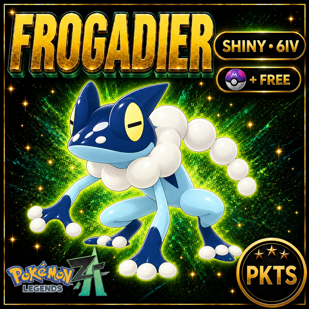 Shiny FROGADIER Pokémon Legends ZA 6IV Competitive Battle Ready - Image 1