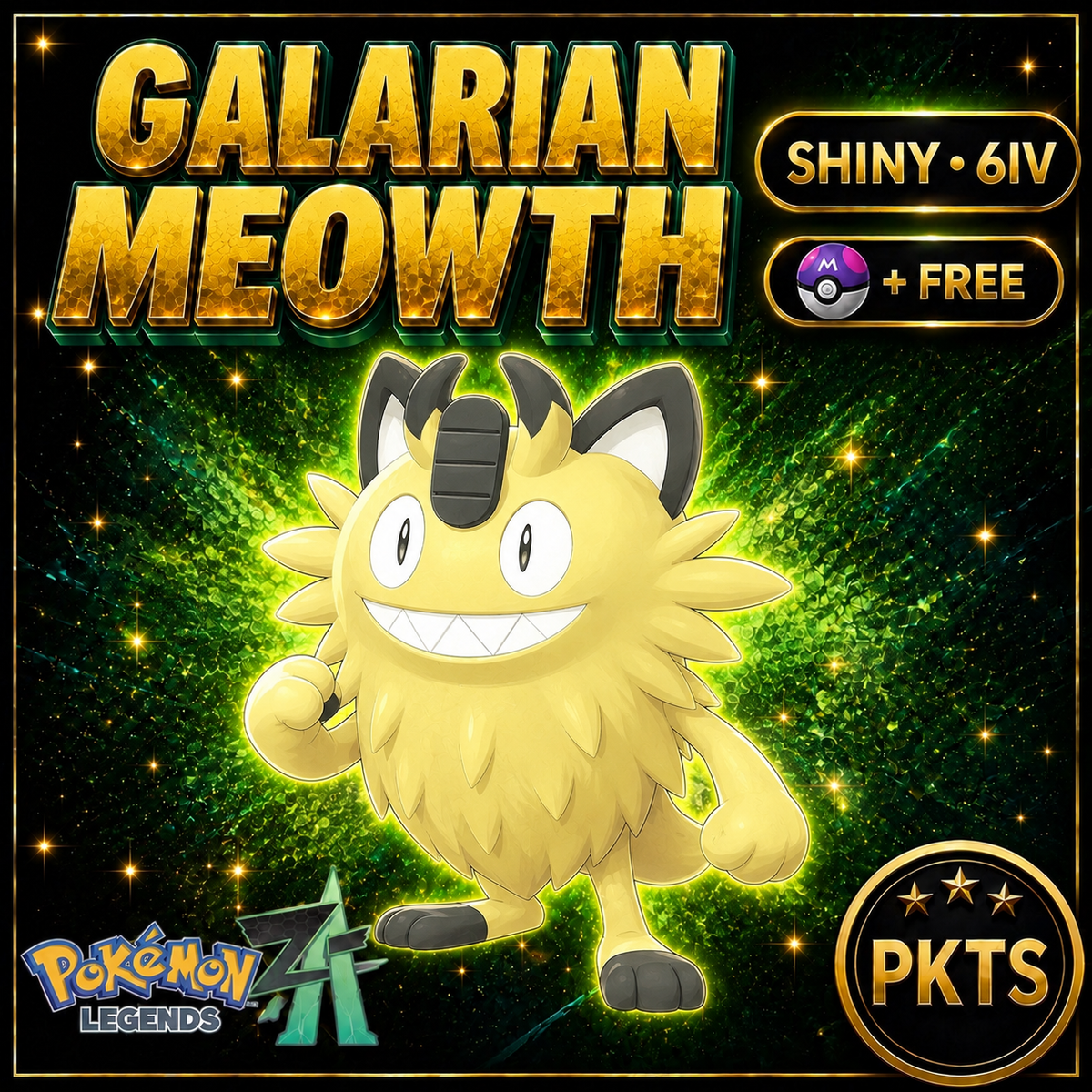 Shiny Galarian Meowth — Pokémon Legends Z-A — PKTS product image