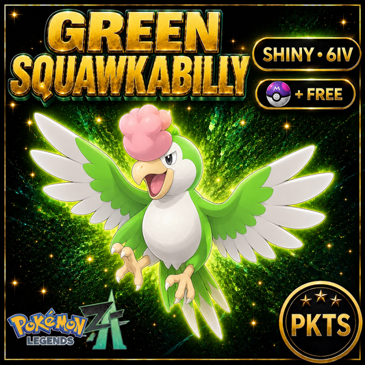 Shiny Green Squawkabilly — Pokémon Legends Z-A — PKTS product image