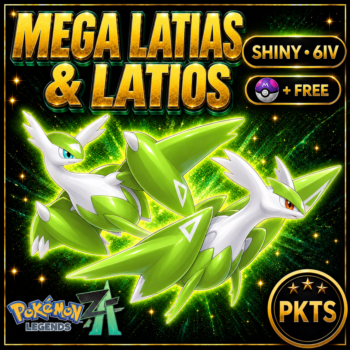 Pokemon ZA Mega Latias Latios Duo 6IV Max Stats Battle Ready Custom Legends ZA Trade Service Unique Gamer Gift - Image 1