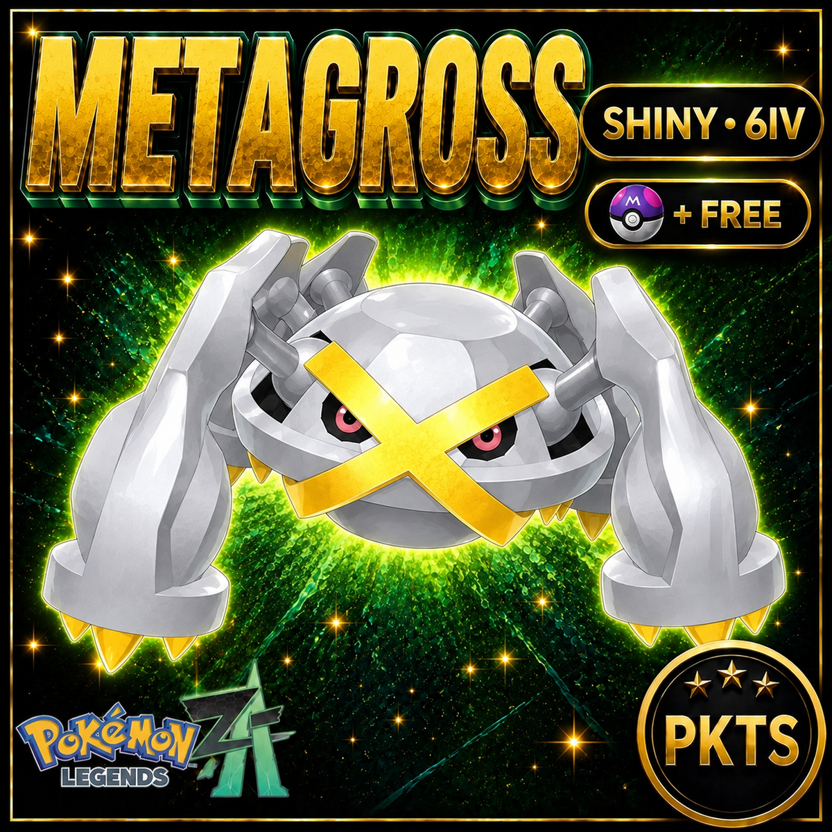 Shiny METAGROSS Pokémon Legends ZA 6IV Competitive Battle Ready - Image 1