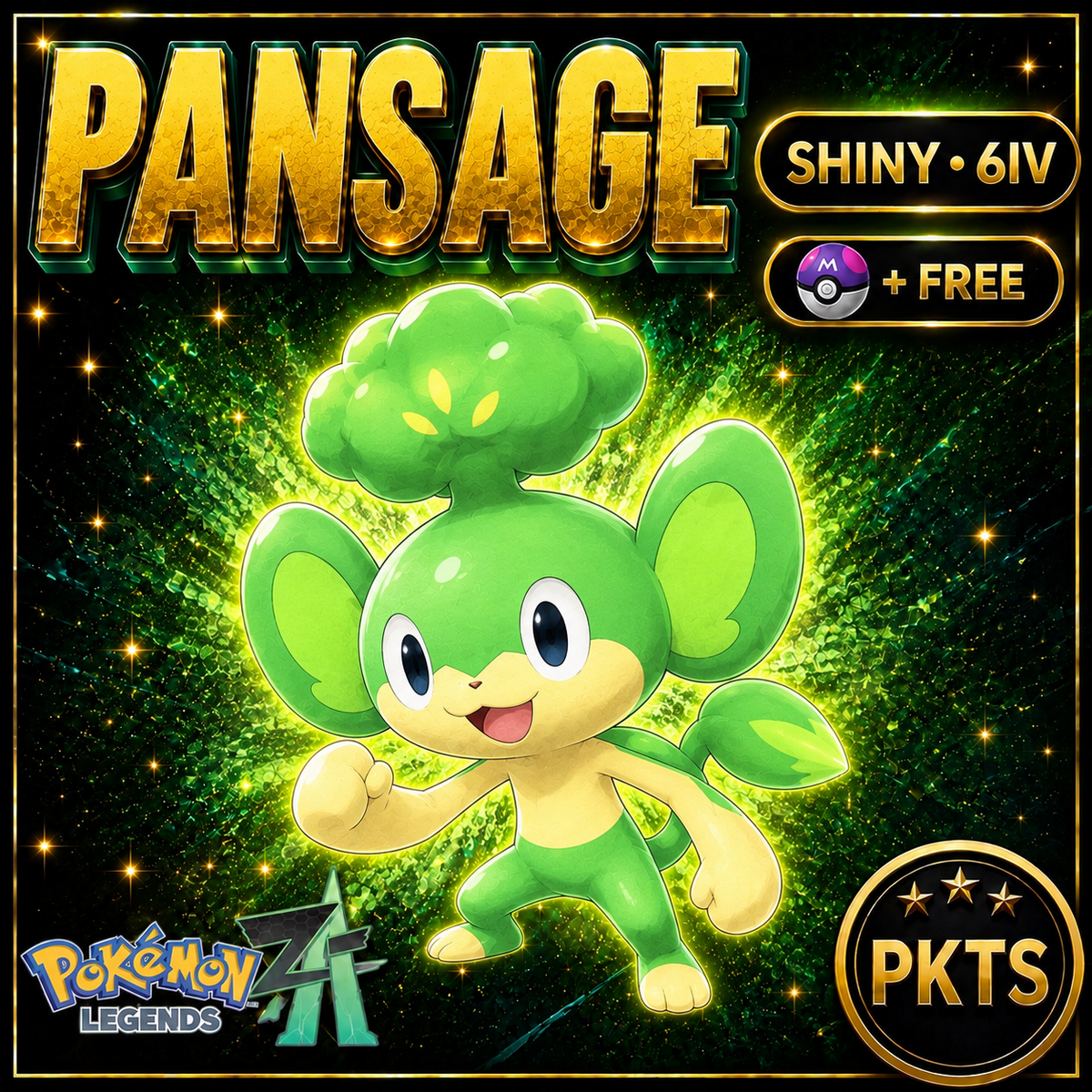 Shiny Pansage — Pokémon Legends Z-A — PKTS product image