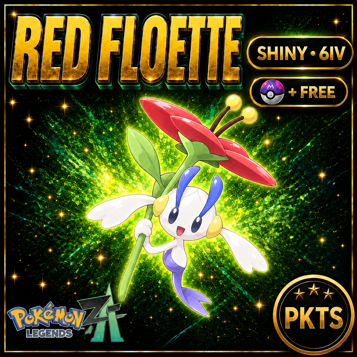 Shiny Red FLOETTE Pokémon Legends ZA 6IV Competitive Battle Ready - Image 1