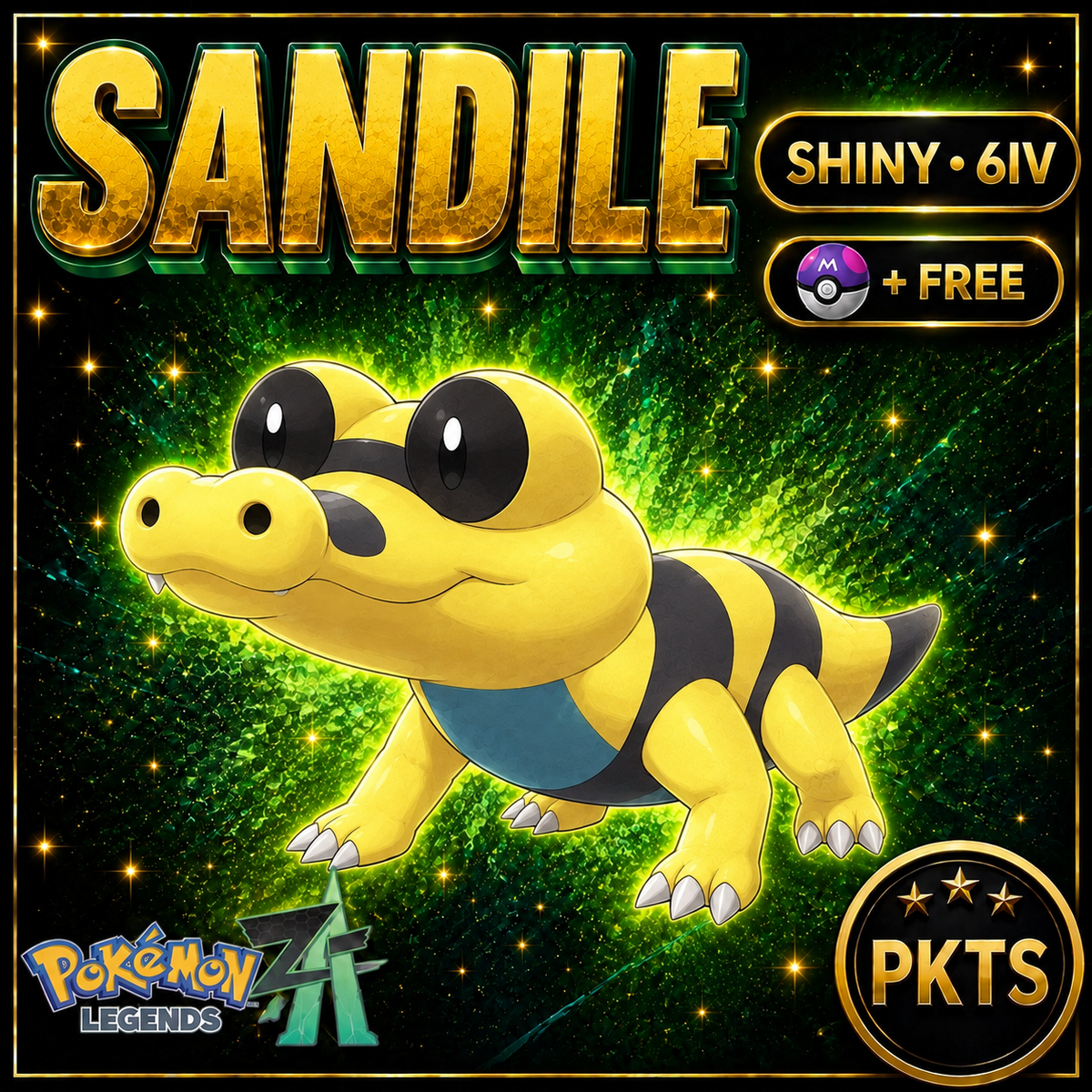 Shiny Sandile — Pokémon Legends Z-A — PKTS product image